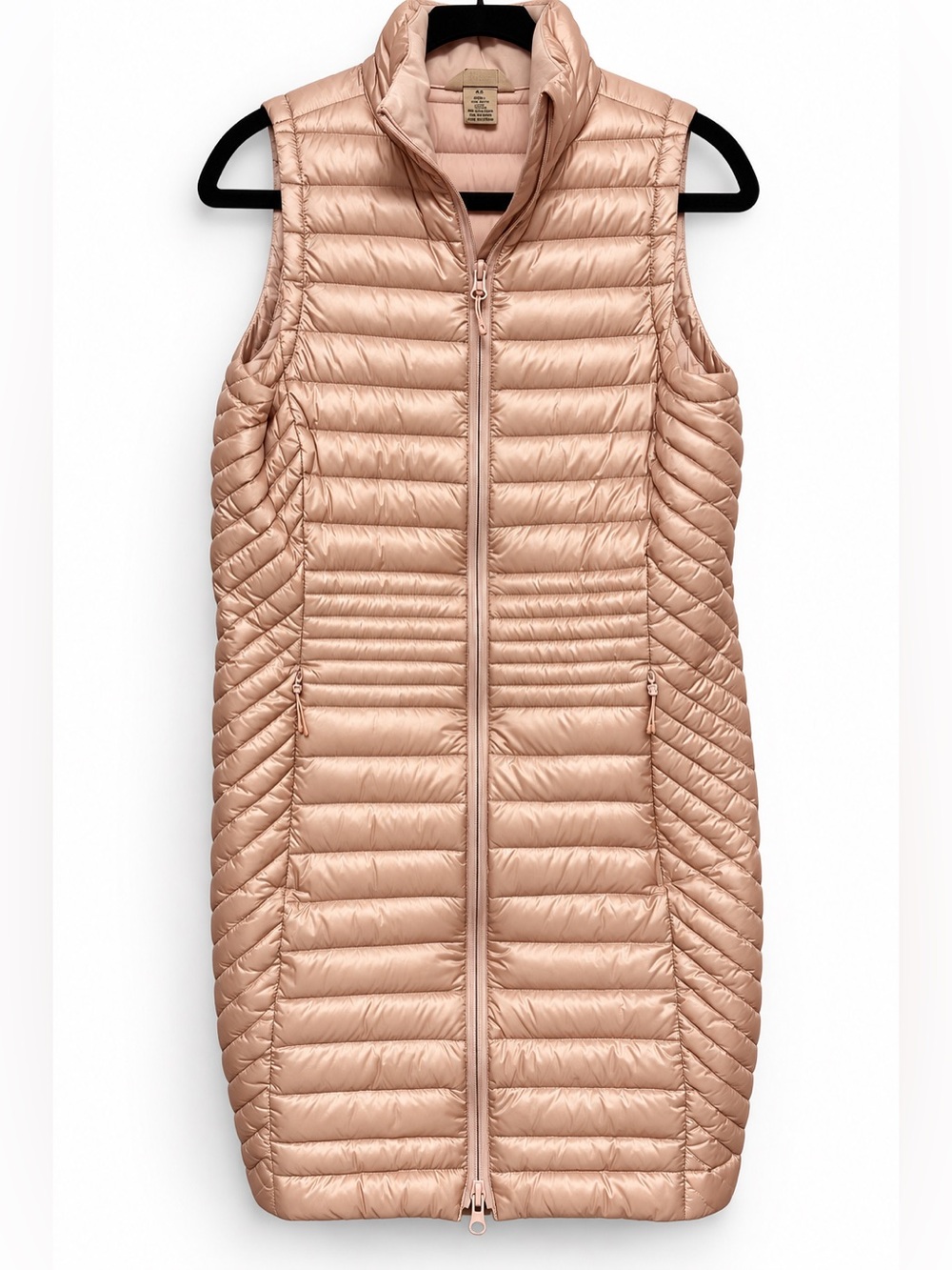 Duluth Trading Down Right Long Down Puffer Vest Dusty Rose XS